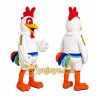 White Chicken Mascot Costume with Colorful Tail White Chicken Mascot Costume with Colorful Tail