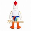 White Chicken Mascot Costume with Colorful Tail White Chicken Mascot Costume with Colorful Tail