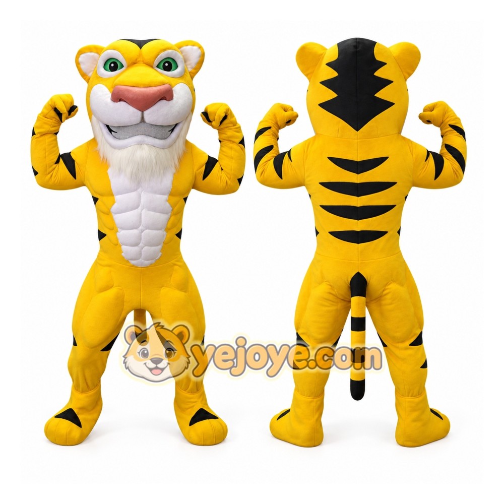 Yellow Tiger Mascot Costume for Kids and Adults Yellow Tiger Mascot Costume for Kids and Adults