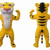 Yellow Tiger Mascot Costume for Kids and Adults