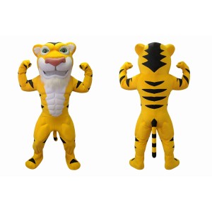Yellow Tiger Mascot Costume for Kids and Adults