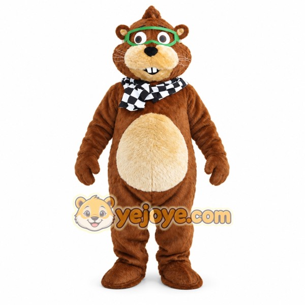 Brown Beaver Mascot Costume for Parties and Events