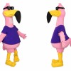 Pink Flamingo Mascot Costume with Sunglasses