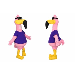 Pink Flamingo Mascot Costume with Sunglasses