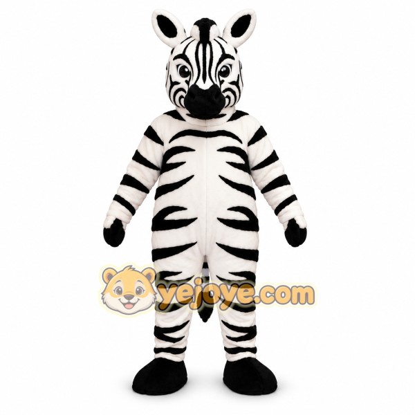 Zebra Mascot Costume Black and White Plush Outfit