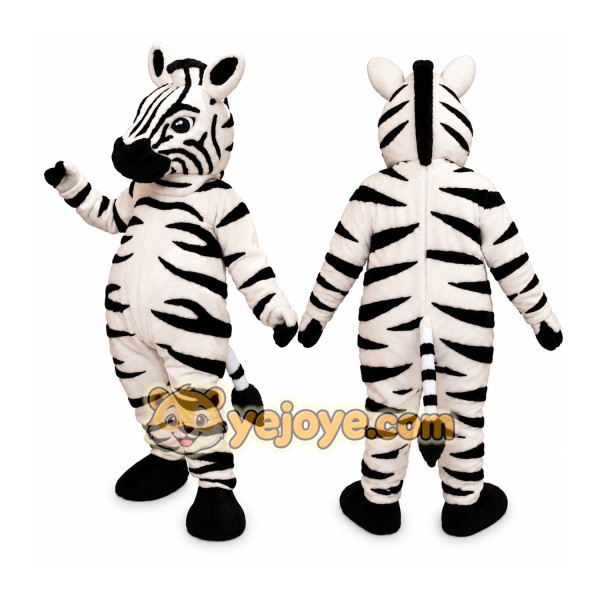 Zebra Mascot Costume Black and White Plush Outfit