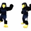 Black Bird Mascot Costume with Yellow Accents