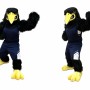 Black Bird Mascot Costume with Yellow Accents