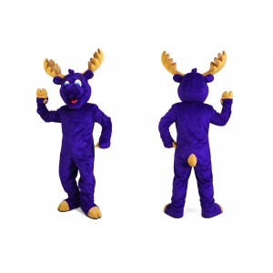 Purple Moose Mascot Costume
