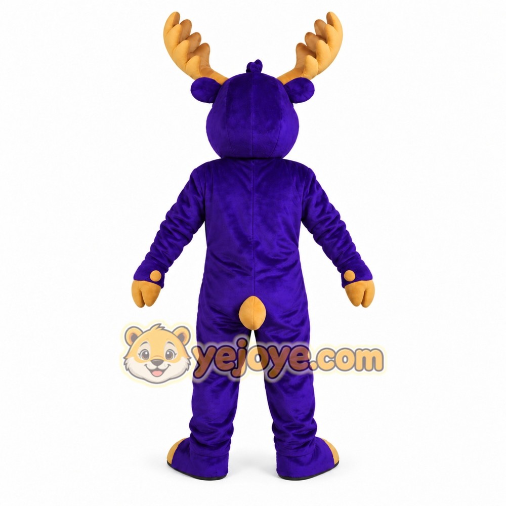 Purple Moose Mascot Costume