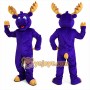 Purple Moose Mascot Costume