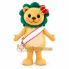 Yellow Lion Mascot Costume with Crown and Sash