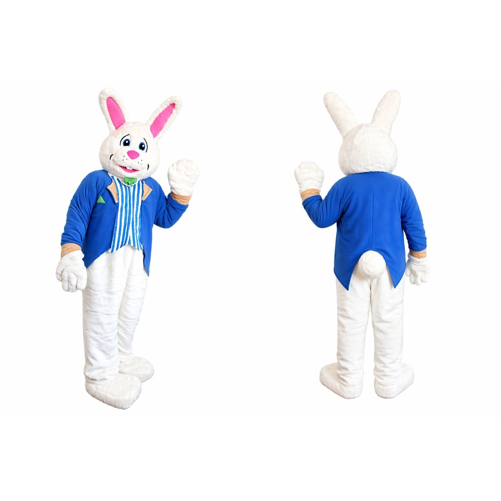 Blue Bunny Mascot Costume for Kids or Adults