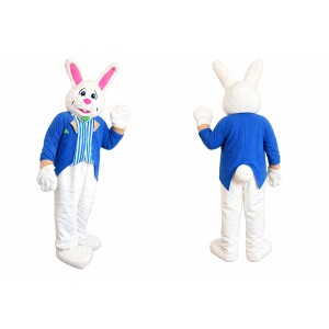 Blue Bunny Mascot Costume for Kids or Adults
