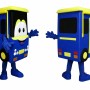 Blue Bus Mascot Costume