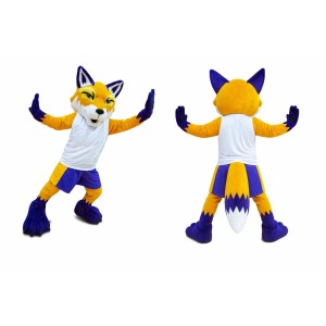 Yellow Fox Mascot Costume for Kids and Adults