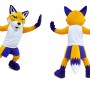 Yellow Fox Mascot Costume for Kids and Adults