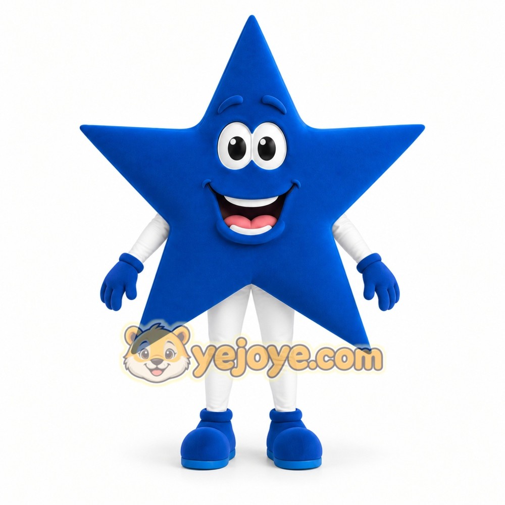 Blue Star Mascot Costume Blue Star Mascot Costume