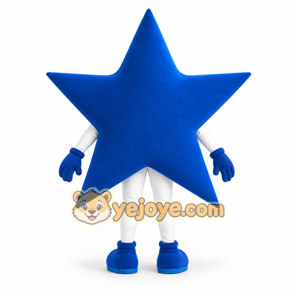 Blue Star Mascot Costume Blue Star Mascot Costume