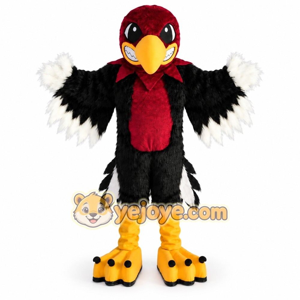 Black and Red Bird Mascot Costume