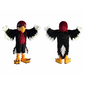 Black and Red Bird Mascot Costume