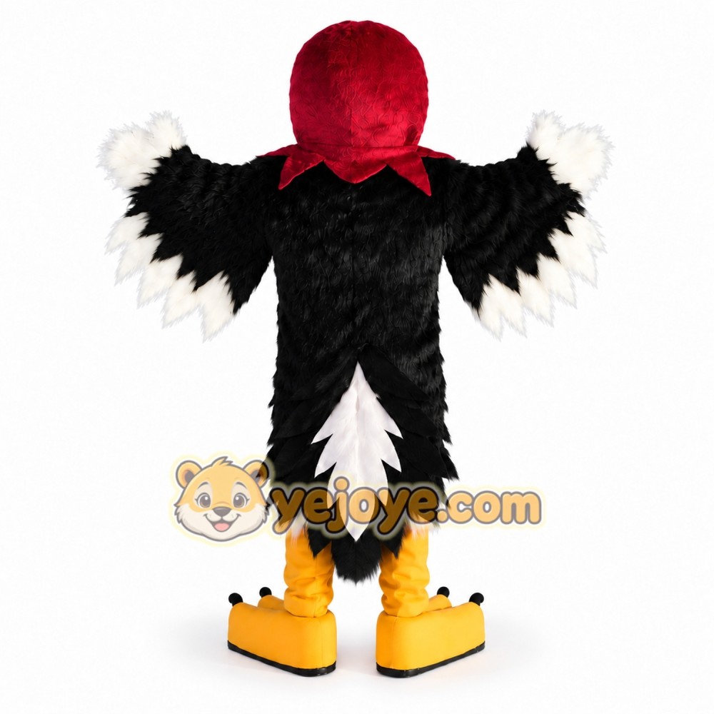 Black and Red Bird Mascot Costume