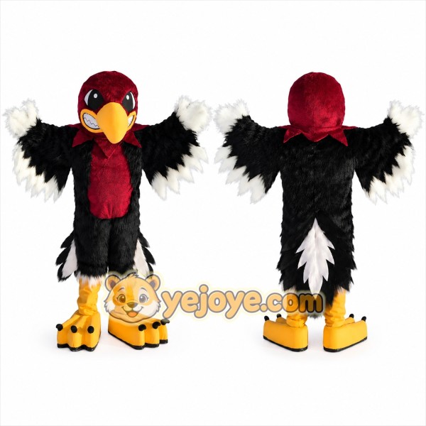 Black and Red Bird Mascot Costume