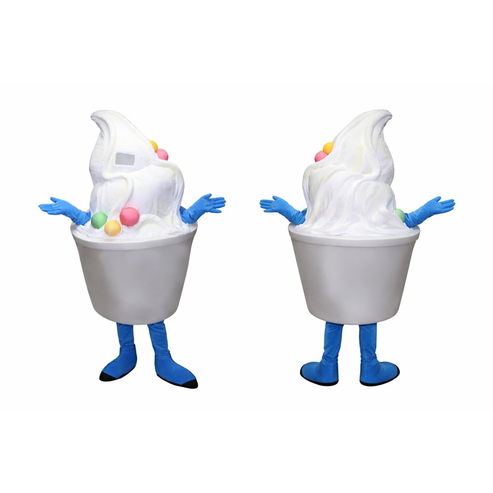 Ice Cream Mascot Costume with Blue Gloves