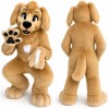 Dog Mascot Costume Cute Friendly Fur Tan Color
