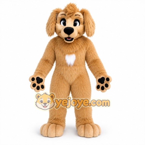 Dog Mascot Costume Cute Friendly Fur Tan Color Dog Mascot Costume Cute Friendly Fur Tan Color