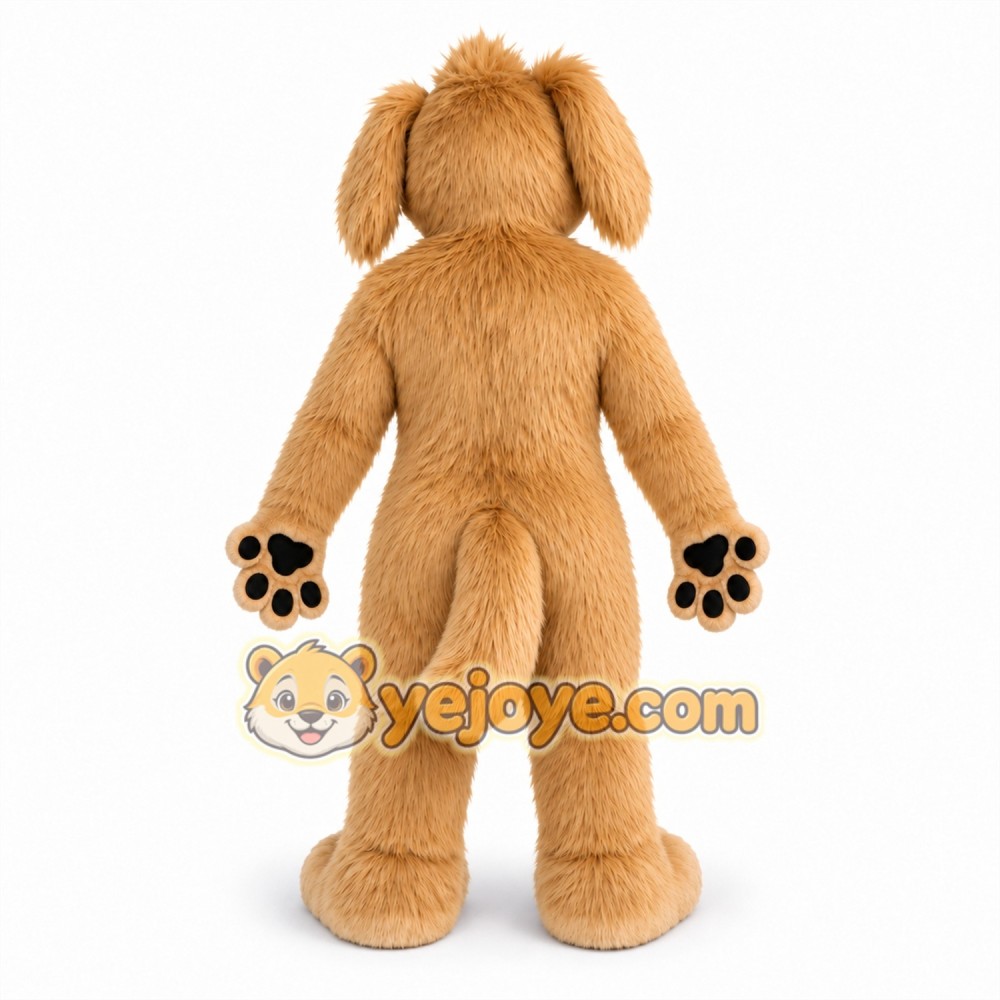 Dog Mascot Costume Cute Friendly Fur Tan Color Dog Mascot Costume Cute Friendly Fur Tan Color