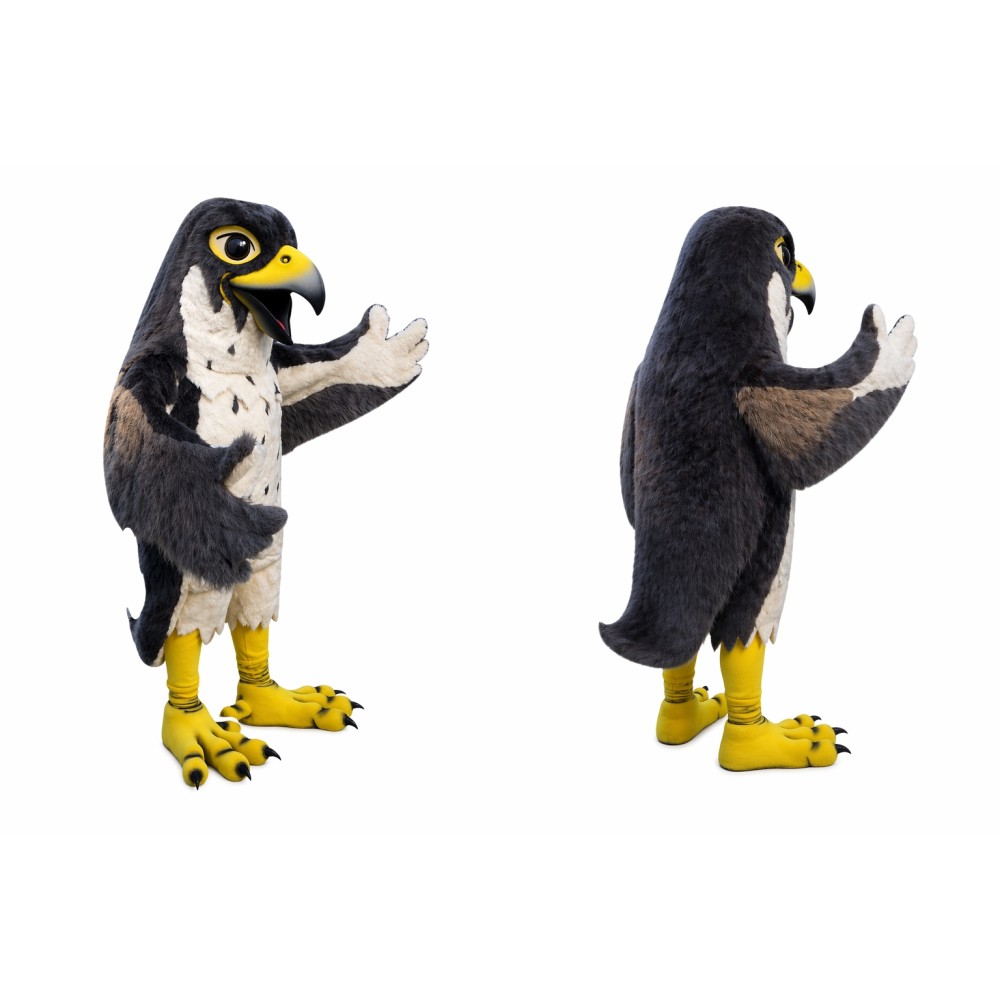 Peregrine Falcon Mascot Costume Black and Yellow