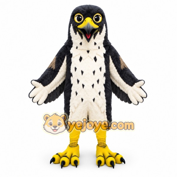 Peregrine Falcon Mascot Costume Black and Yellow