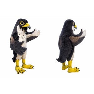 Peregrine Falcon Mascot Costume Black and Yellow