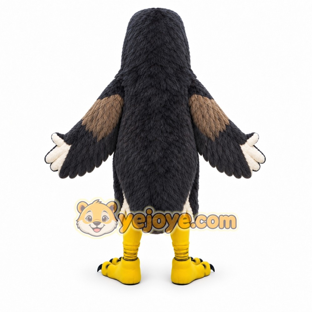 Peregrine Falcon Mascot Costume Black and Yellow Peregrine Falcon Mascot Costume Black and Yellow