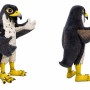 Peregrine Falcon Mascot Costume Black and Yellow