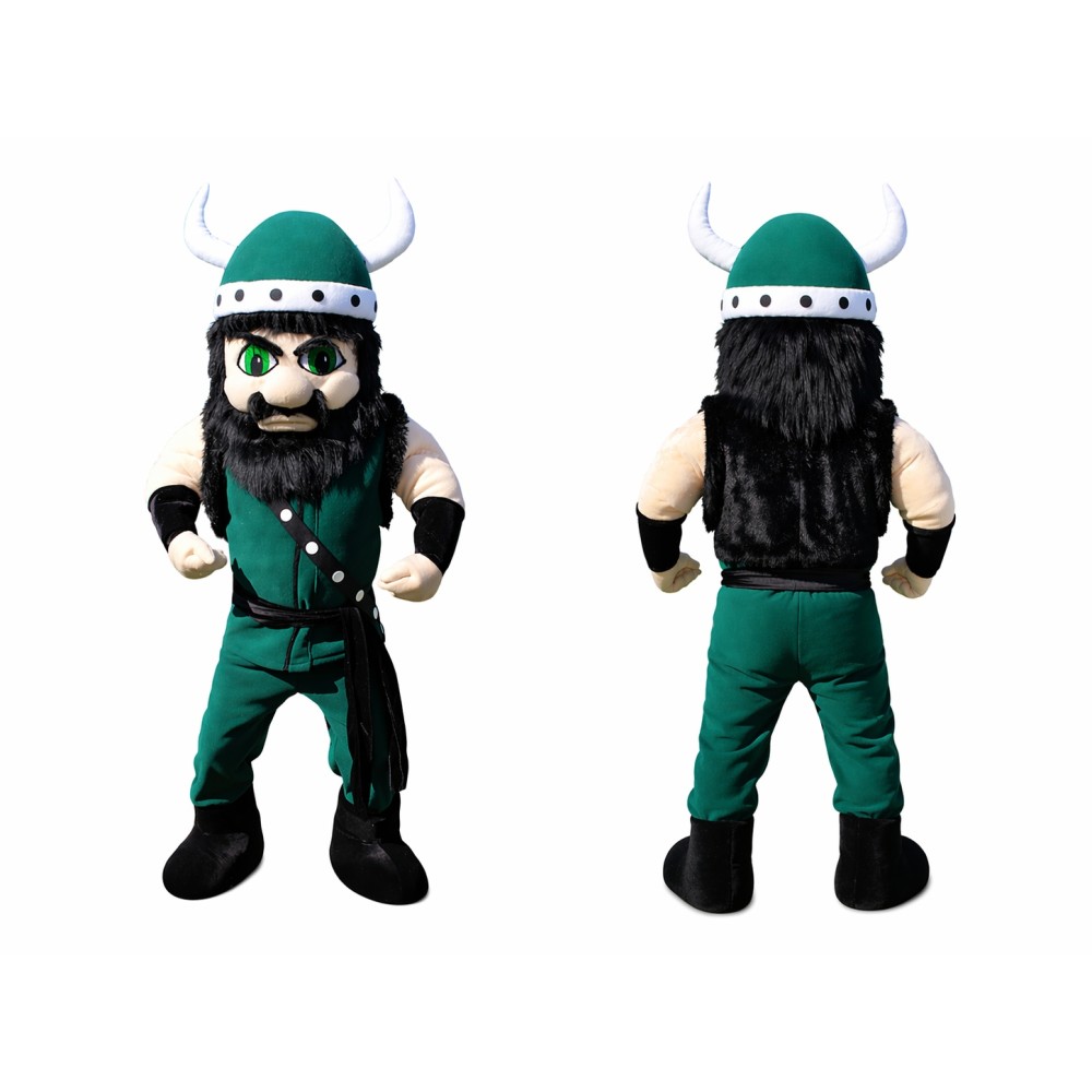 Green Viking Mascot Costume for Kids and Adults