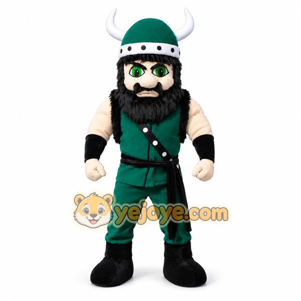 Green Viking Mascot Costume for Kids and Adults