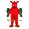 Red Dragon Mascot Costume with Green Accents