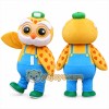 Yellow Owl Mascot Costume with Blue Overalls