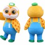 Yellow Owl Mascot Costume with Blue Overalls