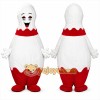 White and Red Bowling Ball Mascot Costume White and Red Bowling Ball Mascot Costume