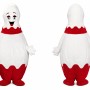 White and Red Bowling Ball Mascot Costume
