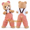 Cute Bear Mascot Costume with Orange Overalls