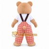 Cute Bear Mascot Costume with Orange Overalls