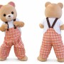 Cute Bear Mascot Costume with Orange Overalls