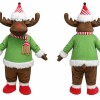 Green and Brown Moose Mascot Costume