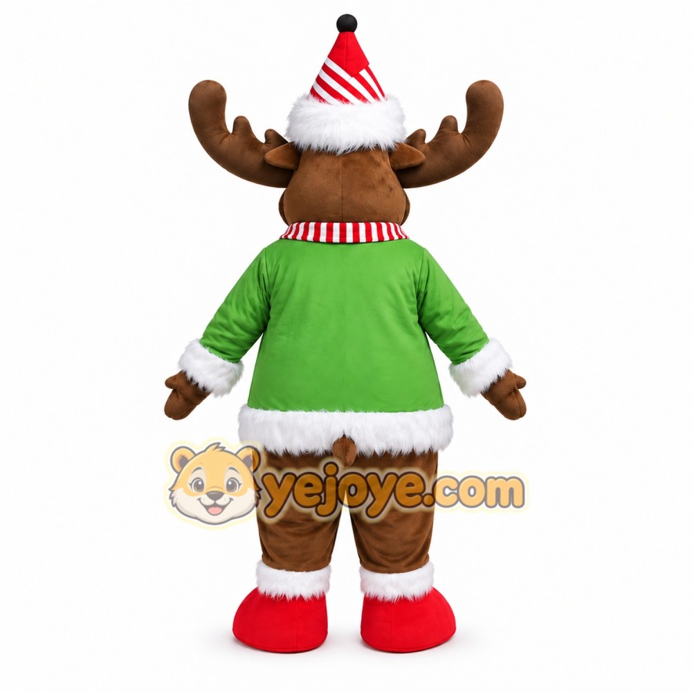 Green and Brown Moose Mascot Costume Green and Brown Moose Mascot Costume