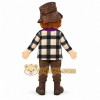 Brown Boy Mascot Costume with Hat and Scarf Brown Boy Mascot Costume with Hat and Scarf