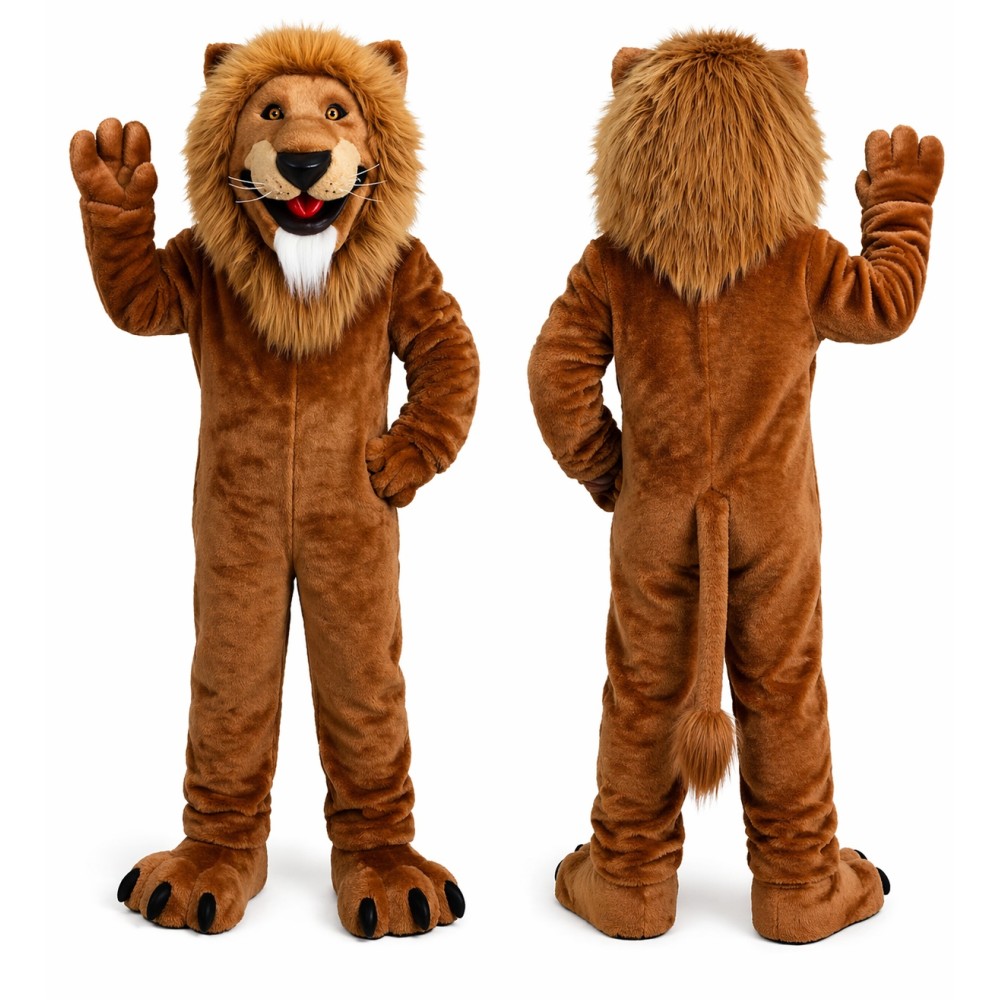 Brown Lion Mascot Costume for Kids and Adults